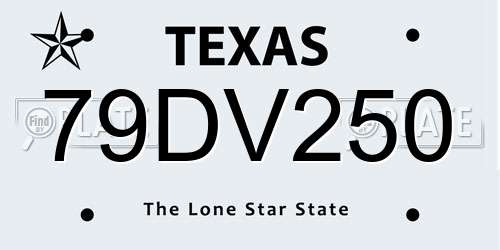 79DV250 Texas License Plate