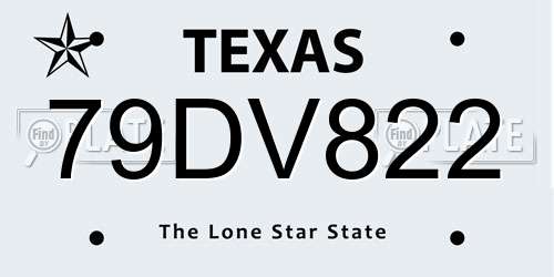 79DV822 Texas License Plate