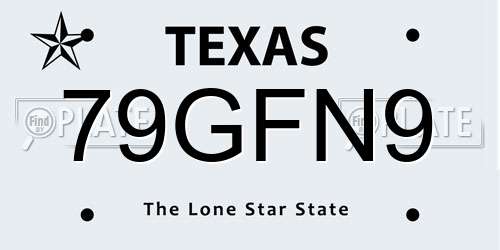 79GFN9 Texas License Plate