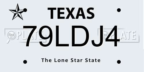 79LDJ4 Texas License Plate