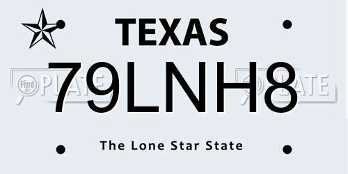 79LNH8 Texas License Plate