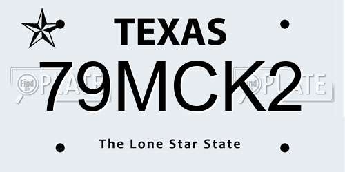 79MCK2 Texas License Plate