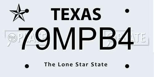 79MPB4 Texas License Plate