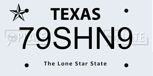 79SHN9 Texas License Plate
