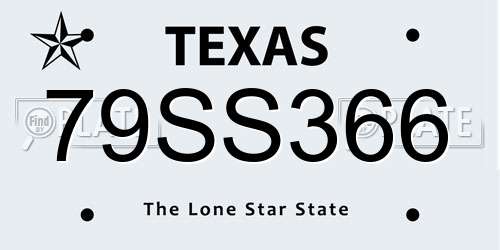 79SS366 Texas License Plate