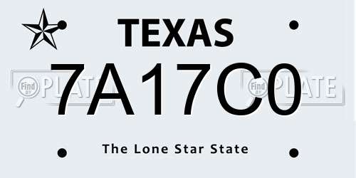 7A17C0 Texas License Plate