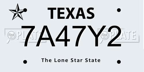 7A47Y2 Texas License Plate