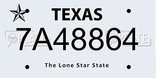 7A48864 Texas License Plate