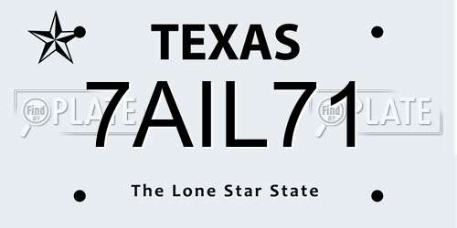 7AIL71 Texas License Plate
