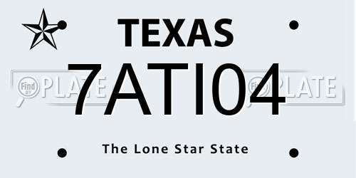 7ATI04 Texas License Plate