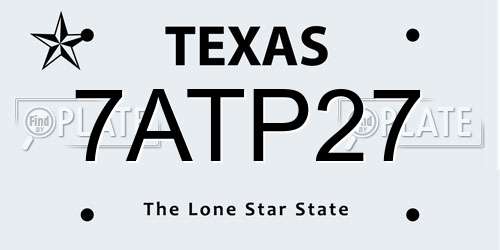 7ATP27 Texas License Plate