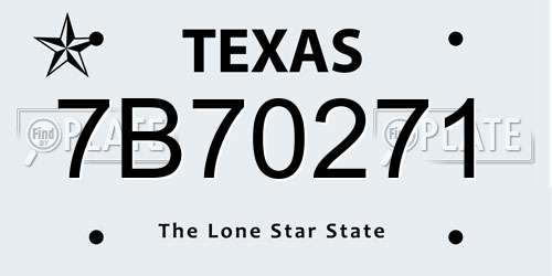 7B70271 Texas License Plate
