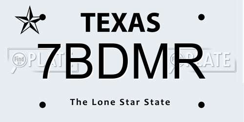 7BDMR Texas License Plate