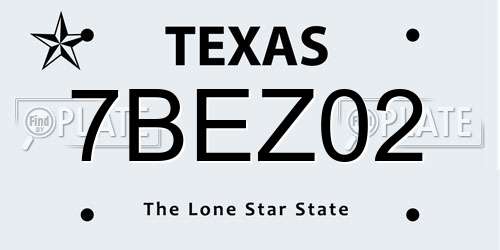7BEZ02 Texas License Plate