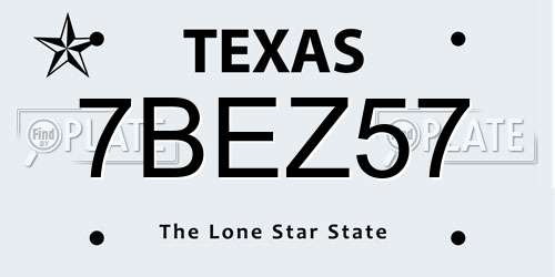 7BEZ57 Texas License Plate