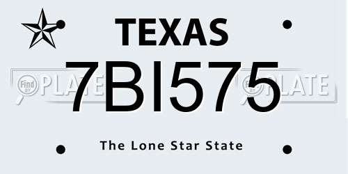 7BI575 Texas License Plate
