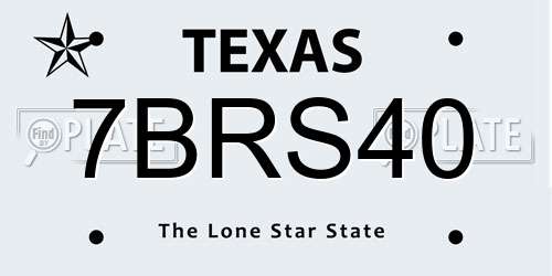 7BRS40 Texas License Plate