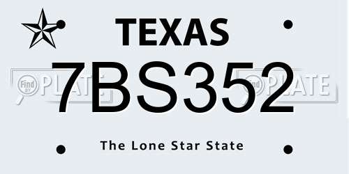 7BS352 Texas License Plate
