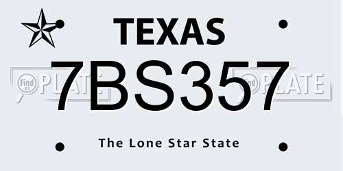 7BS357 Texas License Plate
