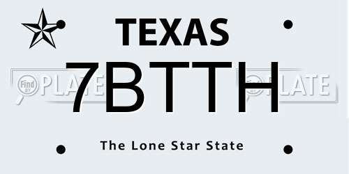 7BTTH Texas License Plate