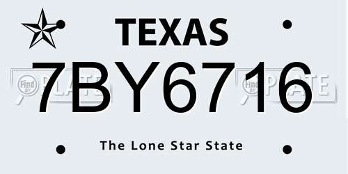 7BY6716 Texas License Plate