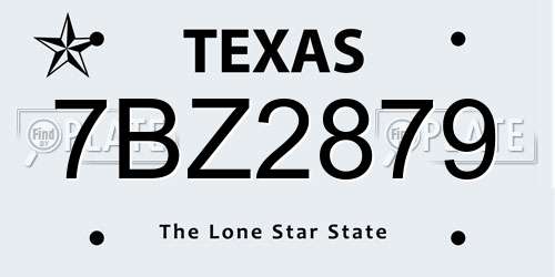 7BZ2879 Texas License Plate