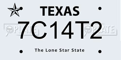 7C14T2 Texas License Plate