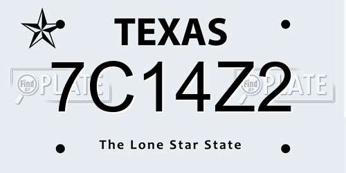 7C14Z2 Texas License Plate