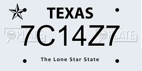 7C14Z7 Texas License Plate