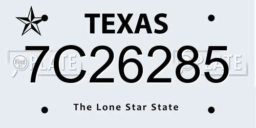 7C26285 Texas License Plate
