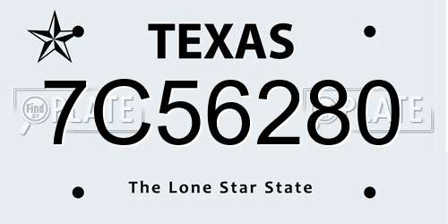 7C56280 Texas License Plate