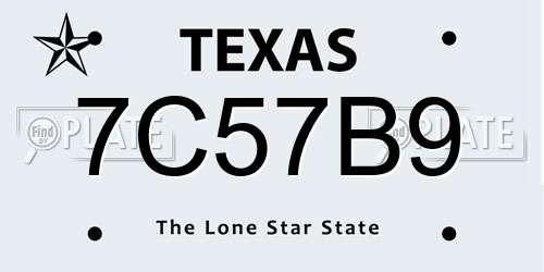 7C57B9 Texas License Plate