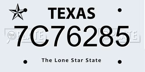 7C76285 Texas License Plate