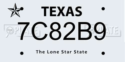 7C82B9 Texas License Plate