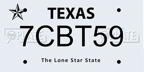 7CBT59 Texas License Plate