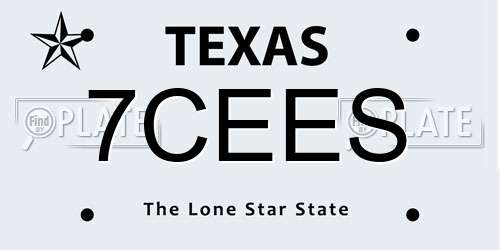 7CEES Texas License Plate
