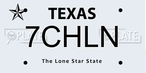 7CHLN Texas License Plate