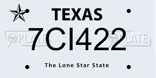 7CI422 Texas License Plate