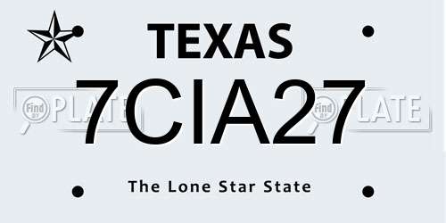 7CIA27 Texas License Plate