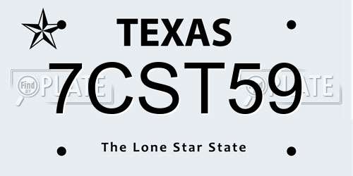 7CST59 Texas License Plate