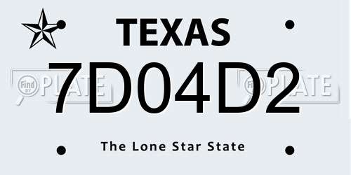 7D04D2 Texas License Plate