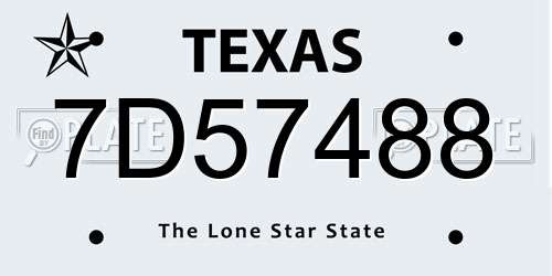 7D57488 Texas License Plate