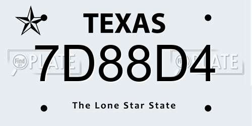 7D88D4 Texas License Plate