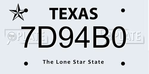 7D94B0 Texas License Plate