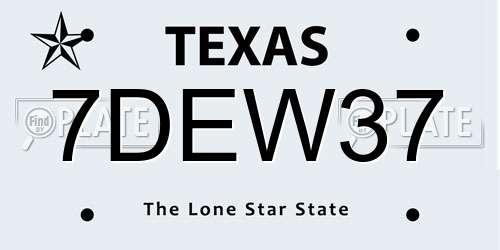7DEW37 Texas License Plate