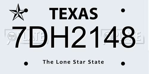 7DH2148 Texas License Plate