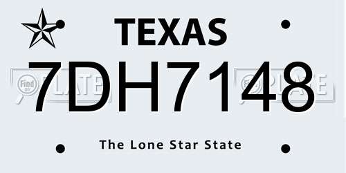 7DH7148 Texas License Plate