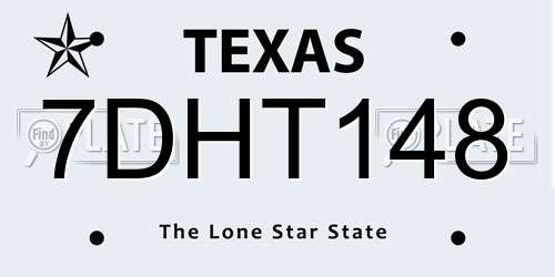 7DHT148 Texas License Plate