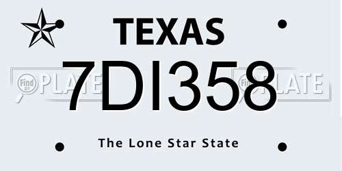 7DI358 Texas License Plate