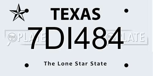 7DI484 Texas License Plate